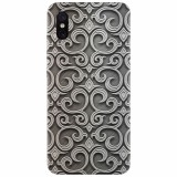 Husa silicon pentru Xiaomi Mi 8 Pro, Baroque Silver Pattern