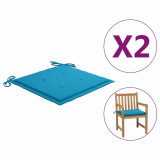Perne scaun de grădină, 2 buc., albastru, 50 x 50 x 3 cm, vidaXL