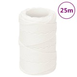 Franghie de barca, alb complet, 2 mm, 25 m, polipropilena GartenMobel Dekor, vidaXL