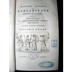 Dionysii Longini de Sublimitate Greace et Latine Lipsiaie 1809