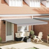 VidaXL Cortina Retractabilă Manual Gri deschis 400 &times; 350 cm țesătură