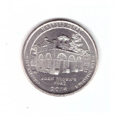 Moneda SUA 25 centi/quarter dollar 2016 P, West Virginia Harpers Ferry