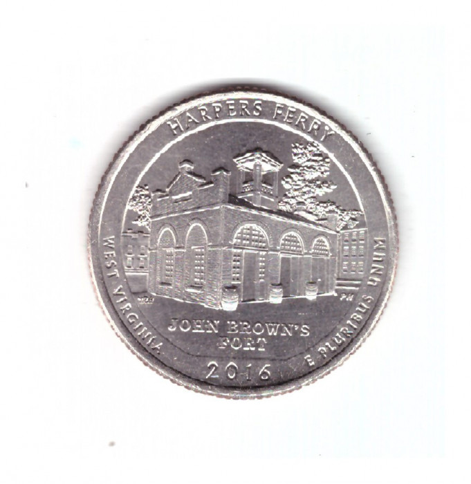 Moneda SUA 25 centi/quarter dollar 2016 P, West Virginia Harpers Ferry