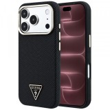 Husa MagSafe pentru Apple iPhone 18 Pro Max / 17 Pro Max, Guess, Kevlar Triangle Logo, Neagra