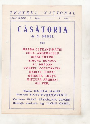 bnk div Afis mic - Teatrul National - Casatoria foto