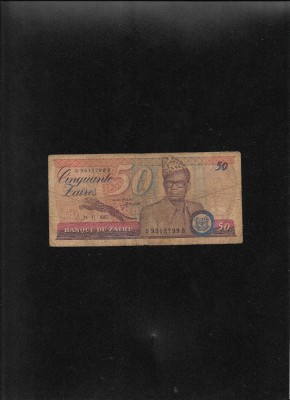 Rar! Zair 50 zaires 1982 seria9512799 foto