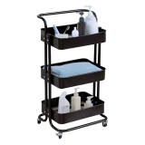 Etajera de Bucatarie Metalica Neagra cu 3 Nivele 44x36x82cm, Oem