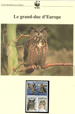 Aland 1996 - Bufnițe, set WWF, 6 poze, MNH (vezi descrierea) foto