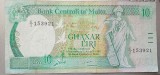 Bancnota 10 Lire Malta 1967