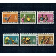 Mozambic 1980 - Jocurile Olimpice, sport, serie neuzata