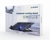 STAND GEMBIRD notebook 17&quot;, sita metal, fan 15cm cu led light, 1500rpm, 20cfm, ajustare inaltime 5 trepte, black, &quot;NBS-1F17T-01&quot; (timbru verde 0.8 lei
