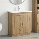 Cumpara ieftin Set de mobilier pentru baie Stejar Artizanal 81 x 40 x 84,5 cm