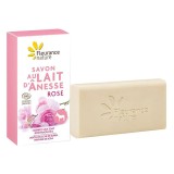 Sapun Bio cu Lapte Magarita &amp; Trandafiri Fleurance Nature, 100g - Hranitor, Fabricat Franta, Toate Tipurile de Piele