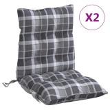 Cumpara ieftin Perne scaun cu spatar mic, 2 buc., gri carouri, textil oxford