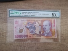 Romania - 100000 lei 2001, gradata 67 de PMG! foto