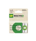 Set 2 baterii reincarcabile C/R14 Ni-MH GP ReCyko 3000 mAh