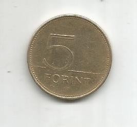 No(4) moneda- UNGARIA- 5 FORINT 1993 foto