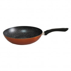 Tigaie wok Bohmann, aluminiu, 26 x 7cm, marmorata interior, 2.5 mm grosime, Rosu