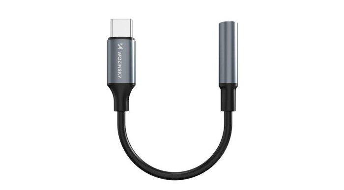 Adaptor Wozinsky WACM-01 USB-C - Jack Mini 3.5mm - Negru