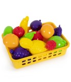 Set 15 Fructe Jucarie din Plastic in Punga Neta, Cos Mare 25x19x6 cm, Peste 3 Ani, Jucarie Bucatarie