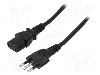 Cablu alimentare AC, 1.8m, 3 fire, culoare negru, CEI 23-50 (L) mufa, IEC C13 mama, SUNNY - C13IT18