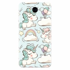 Husa silicon pentru Huawei Y6 2017, Unicorns And Clouds foto