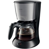 Cafetiera Daily Collection HD7462/20, Sistem Anti-picurare, Sistem Aroma twister, Vas de sticla, 1000W, 1.2 l, 2-15 cesti, Negru si metalic, Philips