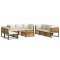 Set de canapele de gradina cu perne, 9 piese, lemn masiv acacia
