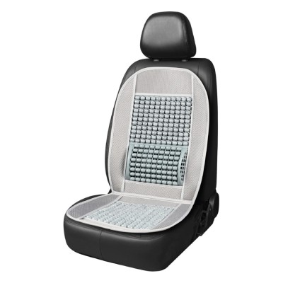Husa scaun auto cu bile de masaj si suport lombar, dimensiuni 97 x 44 cm, culoare gri foto