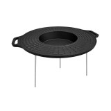 Disc pentru gratar, fonta, tip grill, adanc, cu picioare, 49 cm, Perfect Home