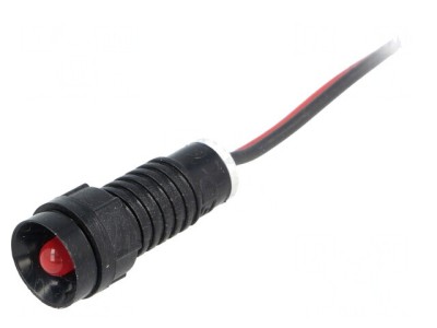 Lampă LED concavă roșie 220VDC &amp;Oslash;11mm IP40 plastic foto