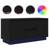 Cumpara ieftin Dulap TV cu lumini LED Stejar negru 100x41x50 cm