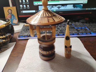 Lot vintage de 2 piese din lemn foto