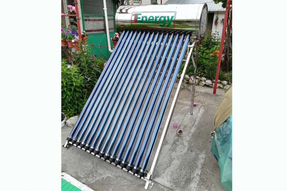 Kit Panou solar apa calda INOX presurizat 1ENERGY, 120 litri, 12 tuburi ...