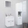 VidaXL Set mobilier de baie, alb, lemn prelucrat