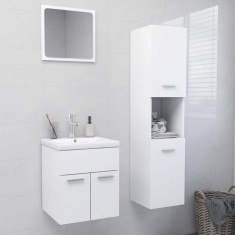 vidaXL Set mobilier de baie, alb, lemn prelucrat 3070946