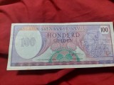 Bancnota 100 Gulden Surinam,,Honderd Gulden-1 noiembrie 1985,America de Sud