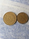 Lot monee Franta . 10 20 centimes 1967