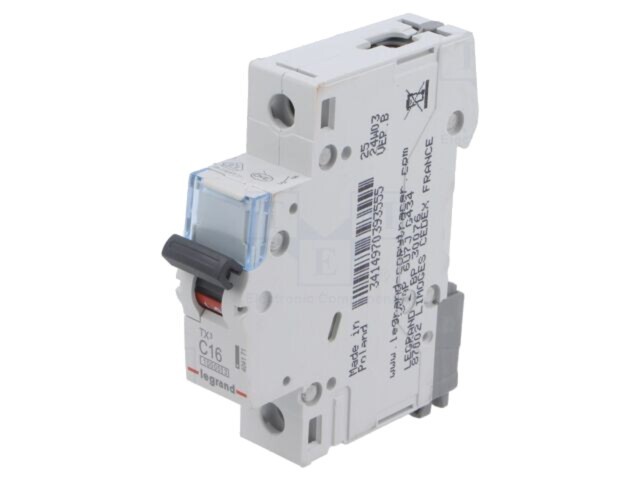 &Icirc;ntrerupător Supracurent LEGRAND 16A 230VAC Poli 1 Caracteristică C S 311 C16 TX