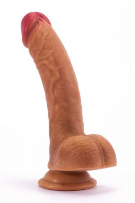 Dildo cu ventuza Dual-layered Silicon 20 cm foto