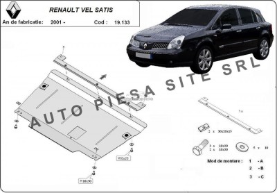 Scut metalic motor Renault Vel Satis fabricat in perioada 2001 - 2007 APS-19,133 foto