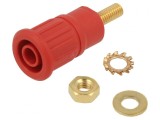 Soclu banană 4mm 32A 1kV roşu aurit cu izolaţie