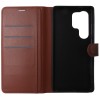 Husa tip carte cu stand Techsuit, aspect piele maro, pentru Samsung Galaxy S25 Ultra