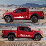 Set 2 stickere autoadezive pentru vehicule Off Road, model Forest Mountains , dimensiune 100 x 20 cm, culoare Alba, AVEX