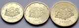 Set 10, 20, 50 euro cent 2014 Letonia, unc, km#153-155, Europa