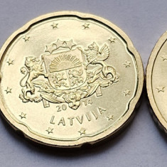 Set 10, 20, 50 euro cent 2014 Letonia, unc, km#153-155