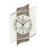 Ceas de perete Ams, sticla/lemn/metal, multicolor, 29 x 48 x 8 cm