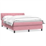 Cumpara ieftin Pat box spring cu saltea, roz, 160x210 cm, catifea