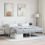 VidaXL Cadru de pat metalic cu tăblie, alb, 200x200 cm