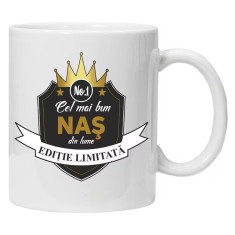 Cana alba personalizata cu &quot;Cel mai bun Nas&quot;, INOVATIX&reg;️. 330ml